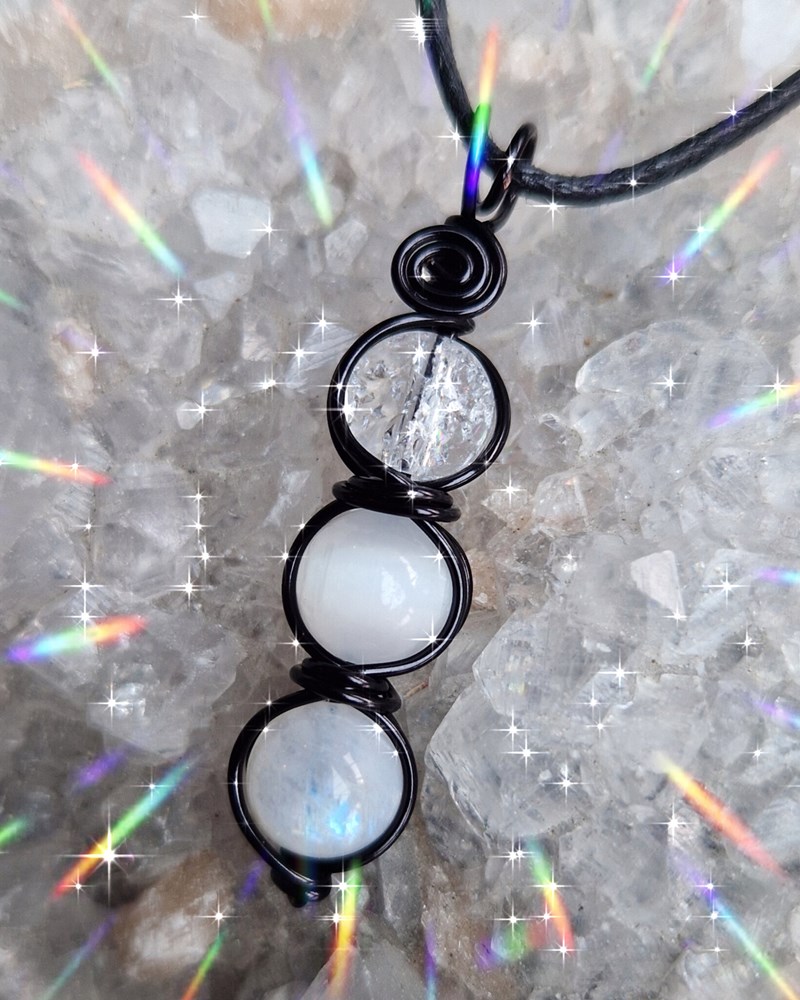 Crystal Clear Clarity & Divine Connection Spiral Drop Pendant