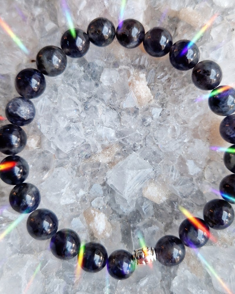 Beautiful Deep Violet Iolite Crystal Bead Bracelets