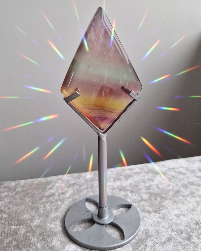 Stunning Rainbow Fluorite Diamond Display Crystal